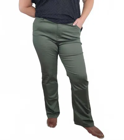Zenana Amanda Bootcut Jeans In Olive In Green