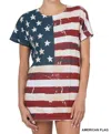 Zenana American Flag Short Sleeve Top In Red/white/blue