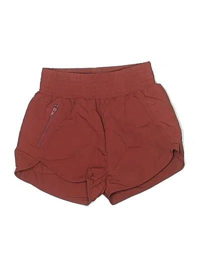 Pre-owned Zenana Athletic Shorts In Burgundy