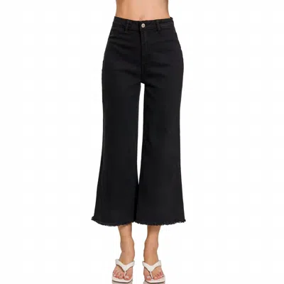 Zenana Barb Cropped Jeans In Black