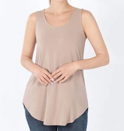Zenana Basic Thick Strap Tank In Ash Mocha In Multi