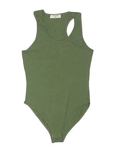 Pre-owned Zenana Bodysuit In Green