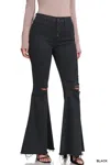 Zenana Bottom Flare Jeans In Black In Black