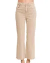 Zenana Brooke Frayed Hem Bootcut Pant In Ash Mocha