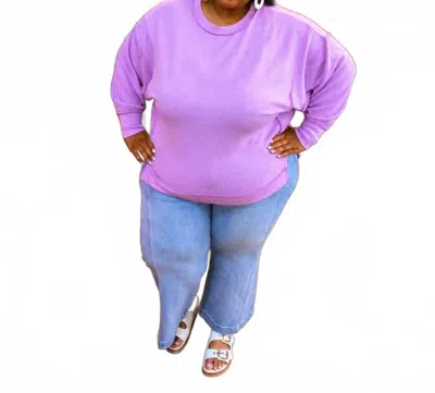 Zenana Brushed Hacci Sweater - Plus In Bright Mauve In Purple