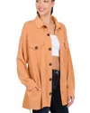 Zenana Button Down Shacket In Butter Orange In Multi
