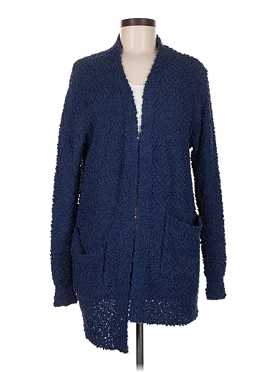 Pre-owned Zenana Cardigan Sweater In Blue