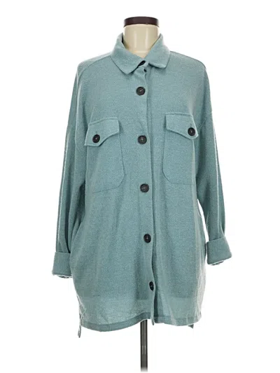 Pre-owned Zenana Cardigan Sweater In Blue