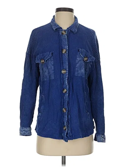 Pre-owned Zenana Cardigan Sweater In Blue