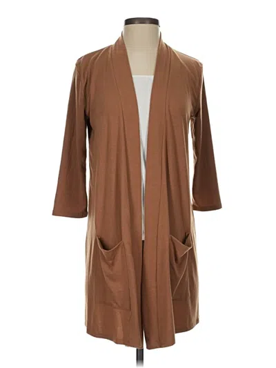 Pre-owned Zenana Cardigan Sweater In Brown