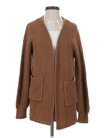 Pre-owned Zenana Cardigan Sweater In Brown