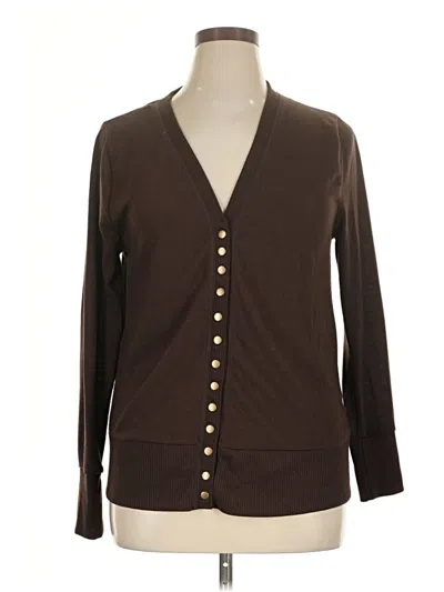 Pre-owned Zenana Cardigan Sweater In Brown