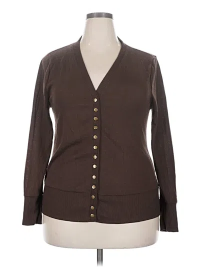 Pre-owned Zenana Cardigan Sweater In Brown