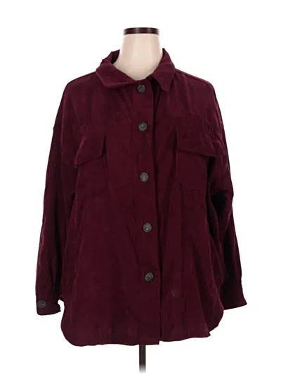 Pre-owned Zenana Cardigan Sweater In Burgundy
