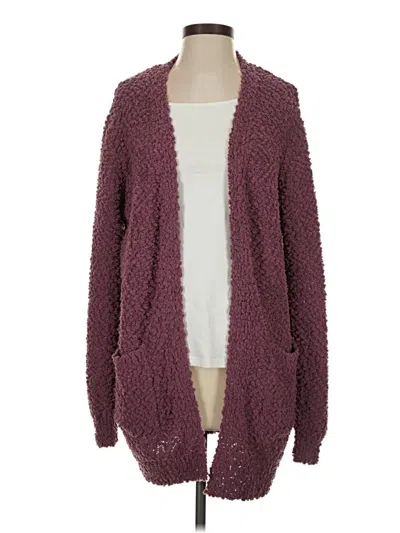 Zenana Cardigan Sweater In Burgundy