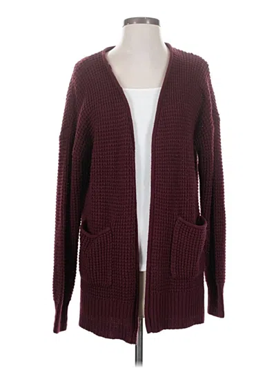 Pre-owned Zenana Cardigan Sweater In Burgundy