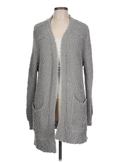Pre-owned Zenana Cardigan Sweater In Gray