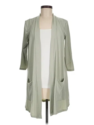Pre-owned Zenana Cardigan Sweater In Green
