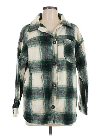 Pre-owned Zenana Cardigan Sweater In Green
