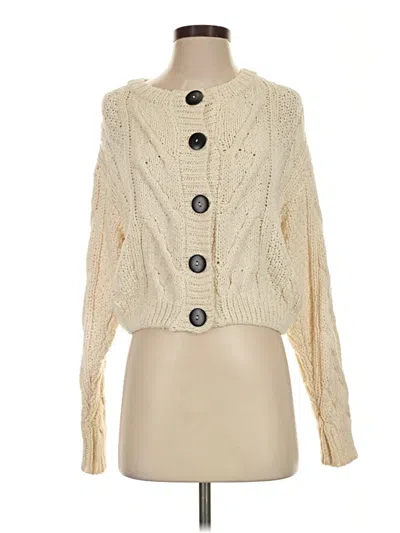 Pre-owned Zenana Cardigan Sweater In Ivory