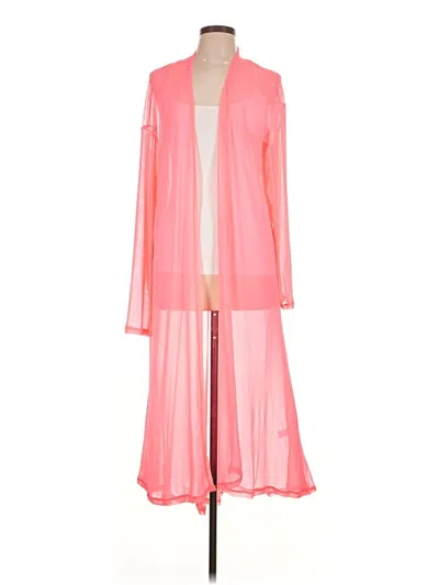 Pre-owned Zenana Cardigan Sweater In Pink