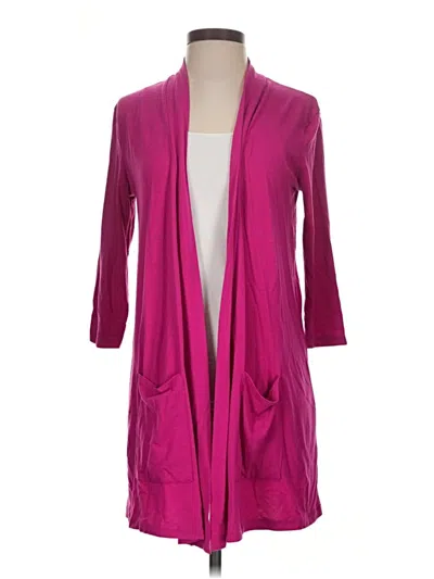 Pre-owned Zenana Cardigan Sweater In Pink