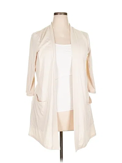 Pre-owned Zenana Cardigan Sweater In White