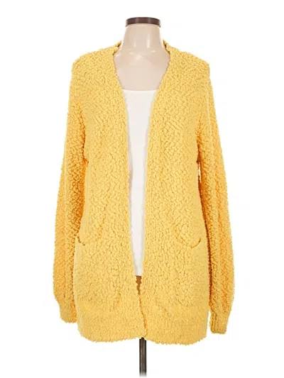 Pre-owned Zenana Cardigan Sweater In Yellow