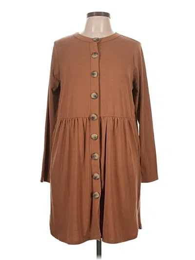 Pre-owned Zenana Casual Dress In Brown