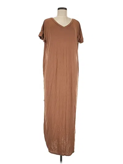 Pre-owned Zenana Casual Dress In Brown