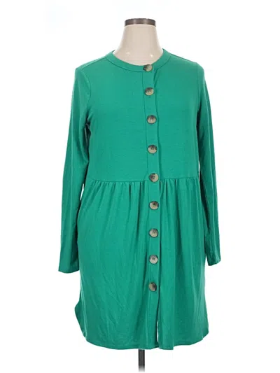 Pre-owned Zenana Casual Dress In Green