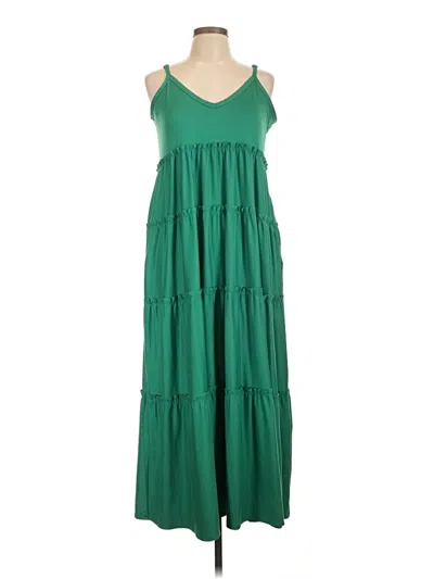 Pre-owned Zenana Casual Dress In Green