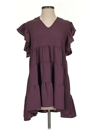 Pre-owned Zenana Casual Dress In Purple