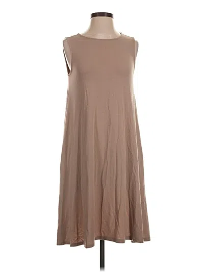 Pre-owned Zenana Casual Dress In Tan