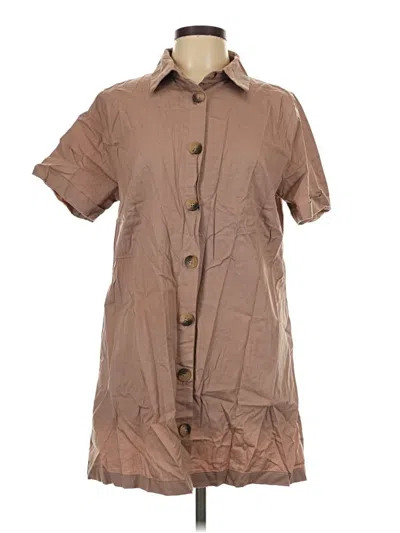 Pre-owned Zenana Casual Dress In Tan