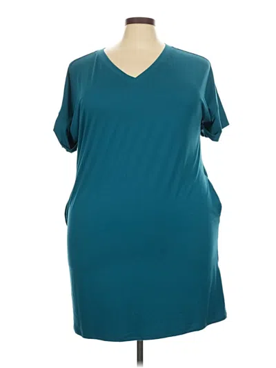 Pre-owned Zenana Casual Dress In Teal
