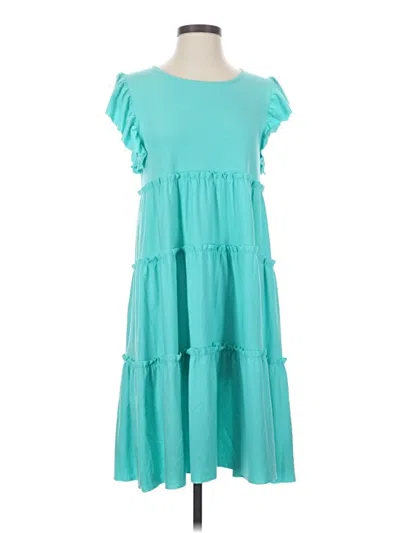Pre-owned Zenana Casual Dress In Teal