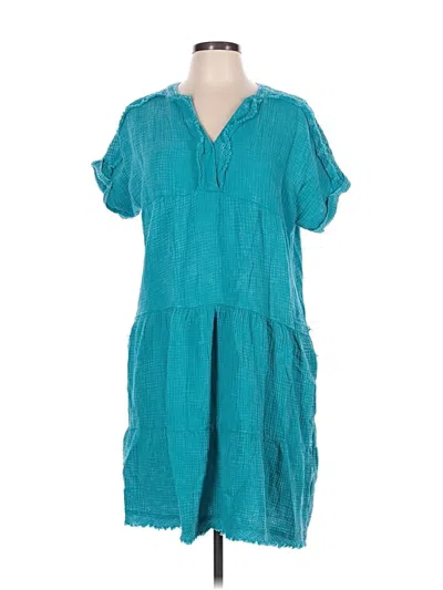 Pre-owned Zenana Casual Dress In Teal
