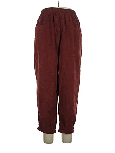 Pre-owned Zenana Casual Pants In Burgundy