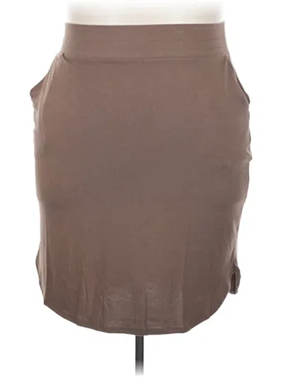 Pre-owned Zenana Casual Skirt In Brown