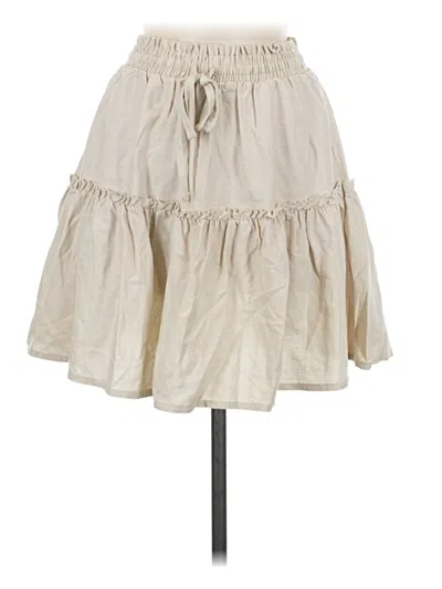 Pre-owned Zenana Casual Skirt In Ivory