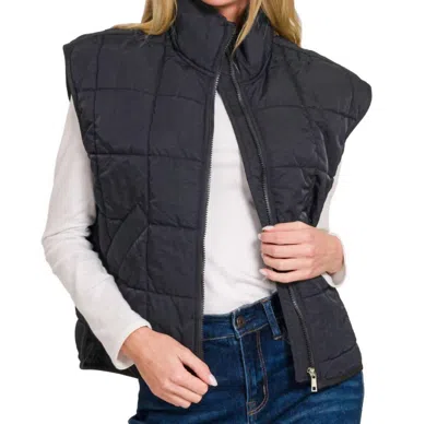 Zenana Caught In The Cold Vest In Black