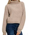 Zenana Chenille Turtleneck Sweater In Brown In Brown