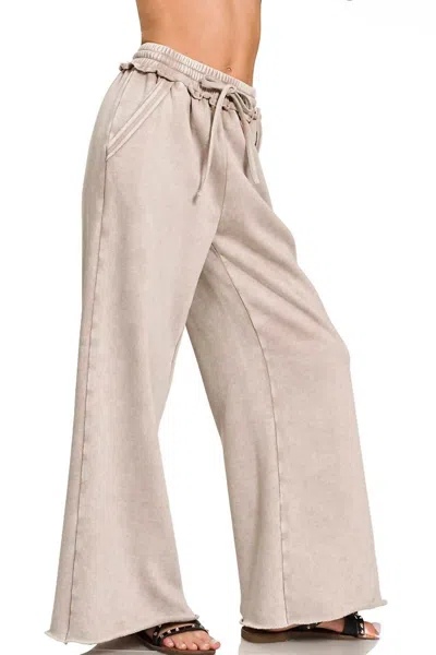 Zenana Classic Lounge Pants In Ash Mocha In Neutral