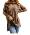 Zenana Comfort First Hi-low Top In Brown In Brown