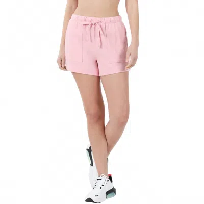 Zenana Cotton Drawstring Shorts In Dusty Pink