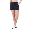 Zenana Cotton Drawstring Shorts In Navy In Blue