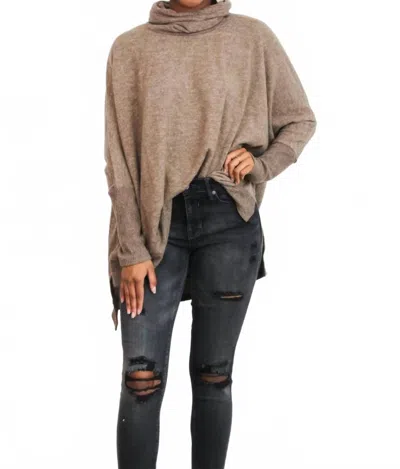 Zenana Cozy Chic Oversized Sweater In Coffee In Brown