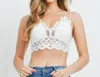 Zenana Crochet Lace Bralette With Bra Pads In White In White