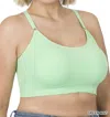 Zenana Cross Back Padded Seamless Bra With Adjustable Strap In Green Mint In Multi